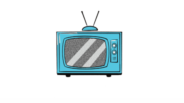 The illustration of a light blue television.