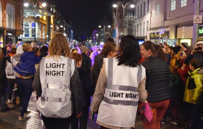 volunteers at light night