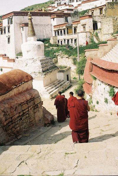 Monks in a Tibet village