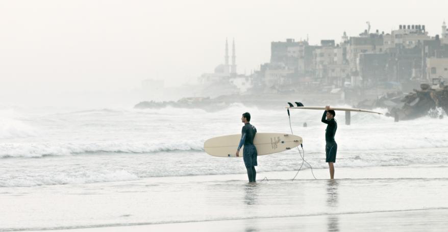 surfers in Gaza