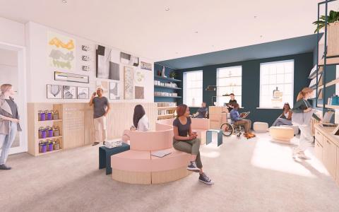 Architect's plan of the new reception area at the Henry Moore Institute. Image courtesy Group Ginger.