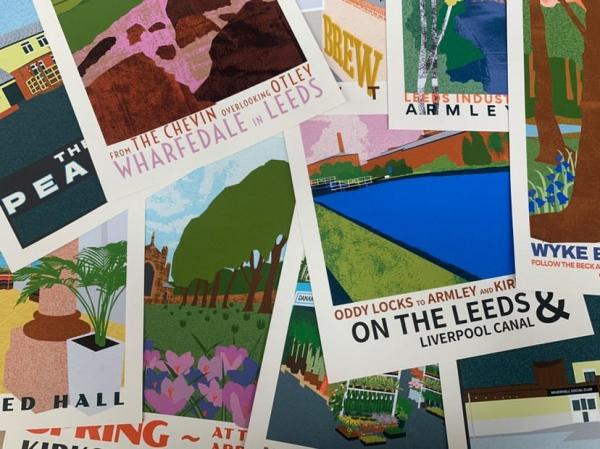 selection of Ellie Way's Leeds Travel Posters 