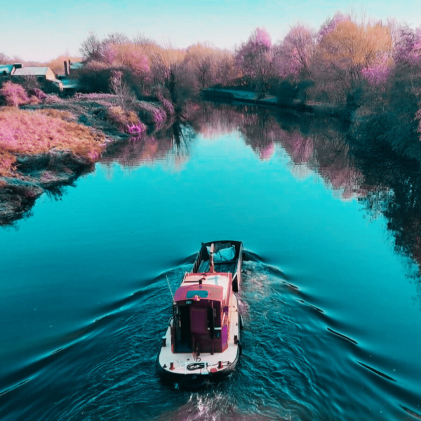 a boad on the canal