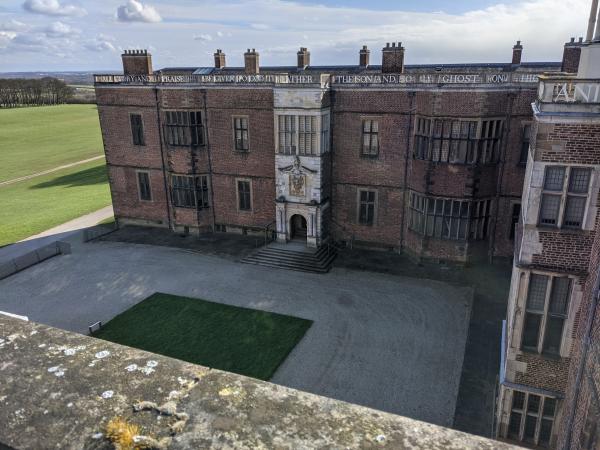 A view of Temple Newsam House from the roof