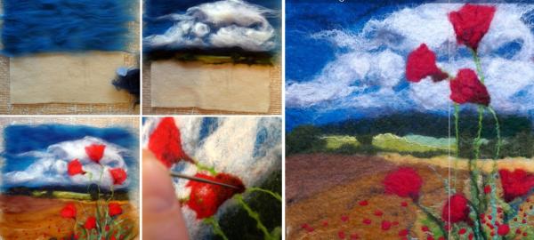 Wet felting and needle felting images