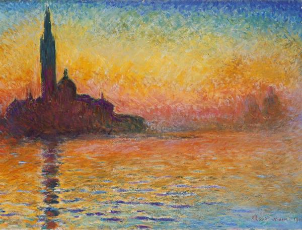 Claude Monet’s lovely Italian San Giorgio Maggiore at Dusk painting