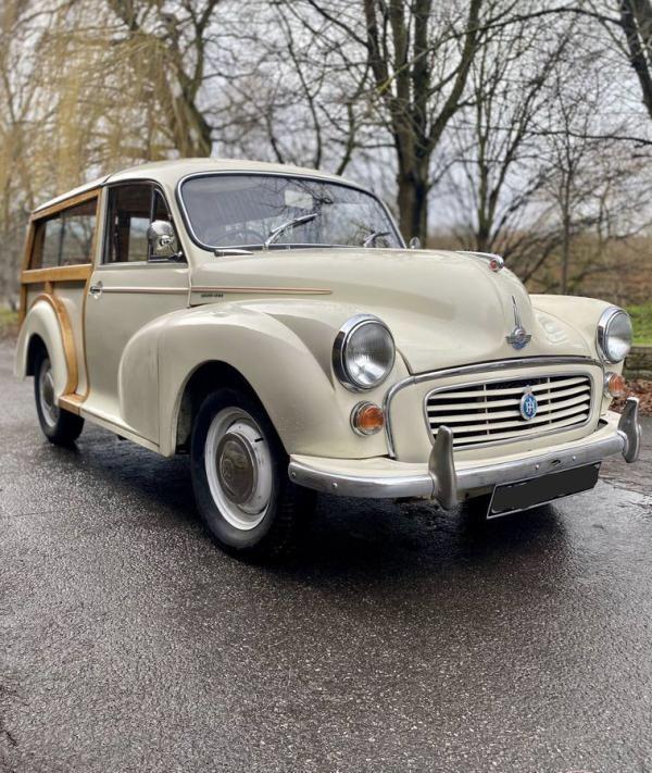 A classic car on display
