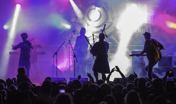 the band on stage
