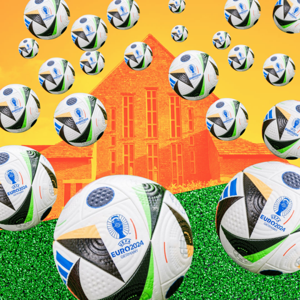 IMAGE OF LEFTBANK WITH LOTS OF FOOTBALLS