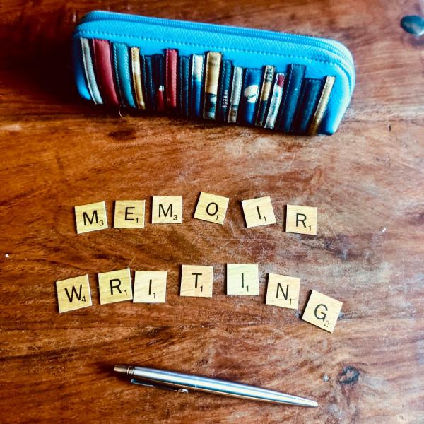 Scrabble letters spell out Memoir Writing