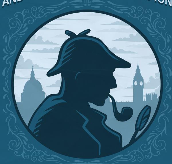 a sillhouette of Sherlock Holmes