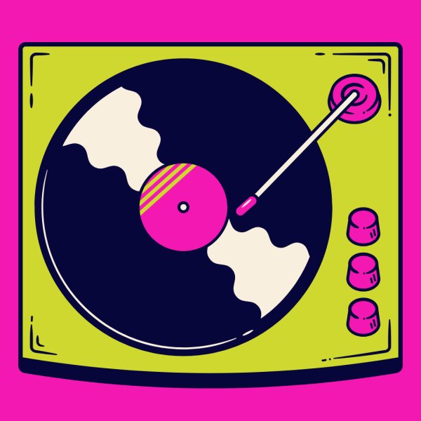 Image of a vinyl record on a turn table