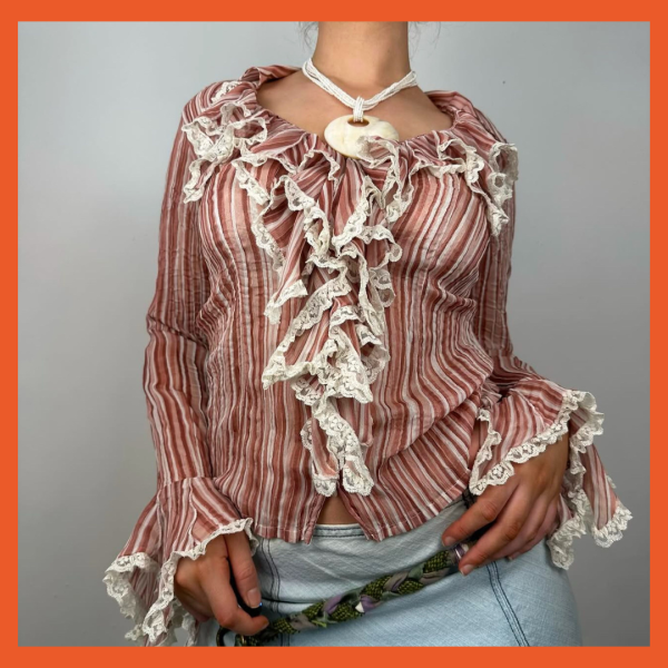 MODEL WEARING VINTAGE SHIRT