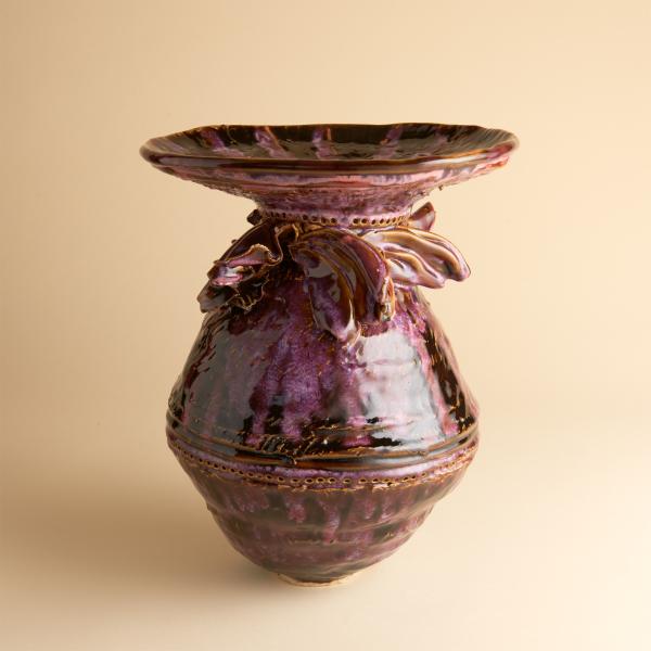 Ceramic vase with purple glaze
