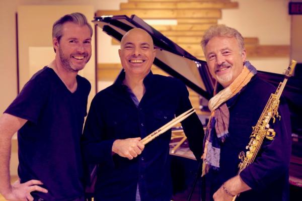 Sax player Tim Garland with pianist Gwilym Simcock and percussionist Asaf Sirkis.