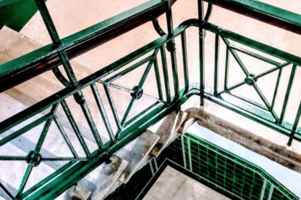 View down the stairwell in the School of Fine Art, History of Art and Cultural Studies