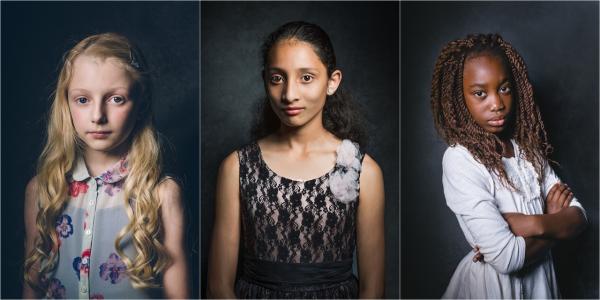 Three Portraits of girls from the series 'Being Inbetween'