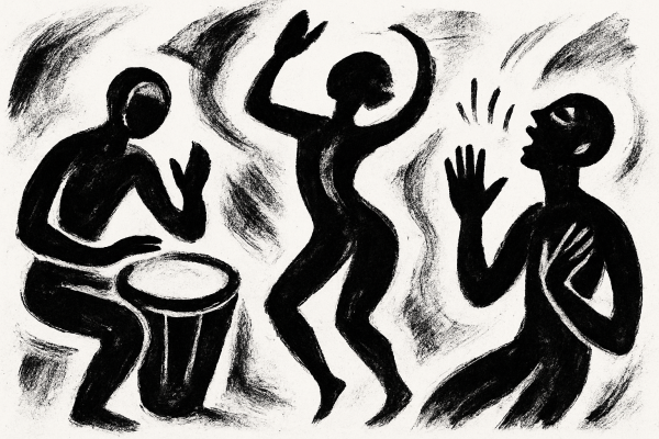 Dancing and drumming, an act of liberation.