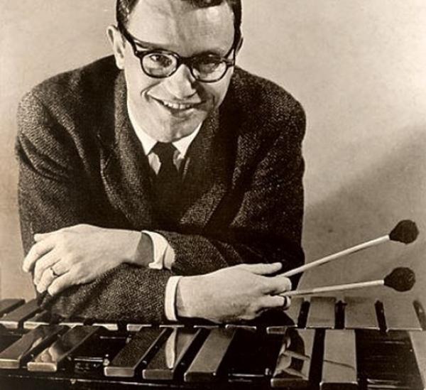 Cal Tjader playing a vibraphone