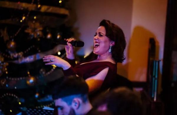 Kate Peters singing with Big Band