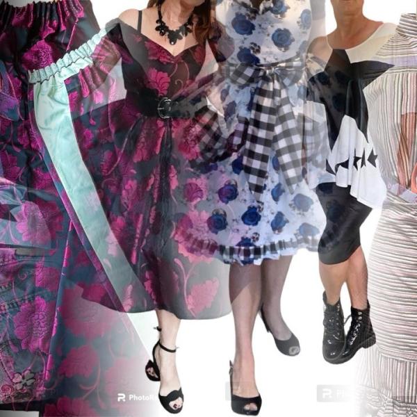 A selection of handmade dresses in a montage style photo