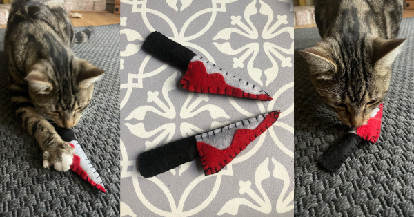 felt knife catnip toy