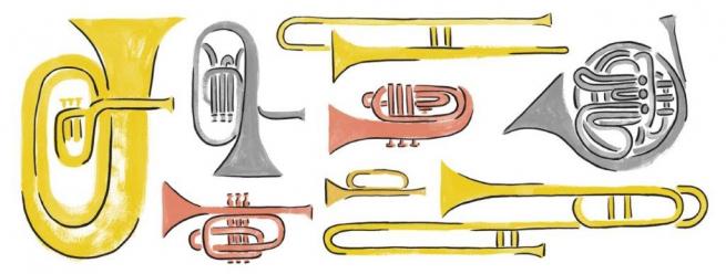 illustrations of brass and silver instruments