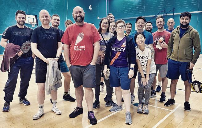 Players in the badminton hall