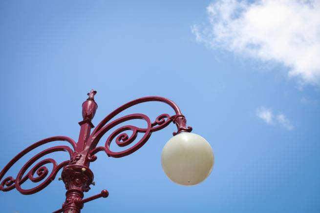 a restored lampost