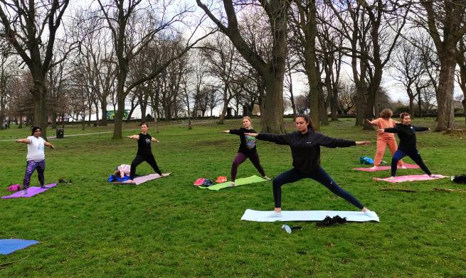 Outdoor Vinyasa Yoga Practice South Leeds 