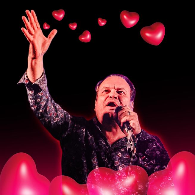 Portrait of Barry surrounded by hearts