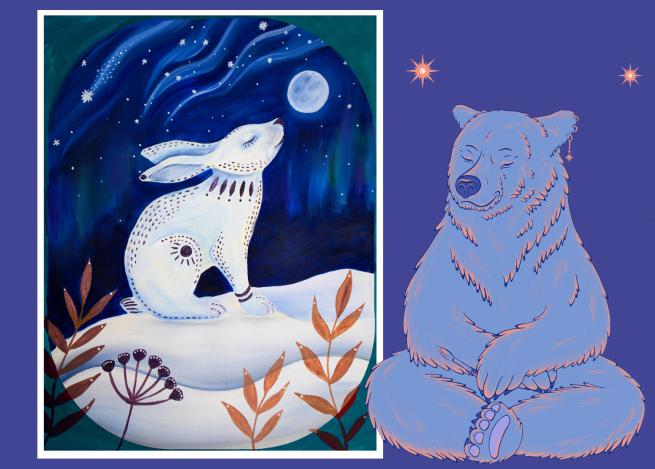 winter hare painting