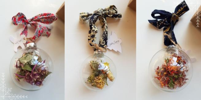 Examples of the different styles and sizes of baubles