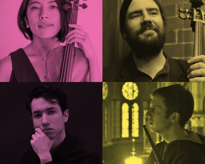 Asuka Sumi on the top left, Pablo Tejedor Gutierrez on the top right, Matthew Brown on the bottom left, Nicholas Emmerson on the bottom right