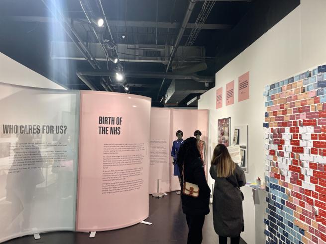 Visitors to Heart of the Nation: Migration and the Making of the NHS, a free exhibition now open at the Migration Museum pop-up museum in Trinity Leeds. 