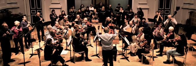 Leeds Baroque Choir and period instrument orchestra directed by Peter Holman.