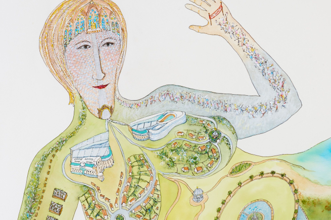A (cropped) illustration of Bobby Baker's 'The Truth About Reclining Nudes Model No.1' poster. 