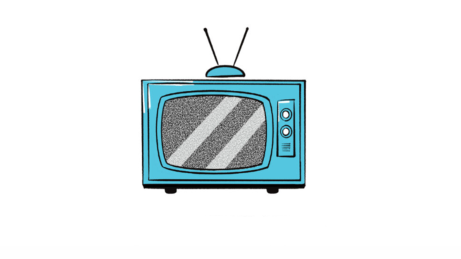 The illustration of a light blue television.