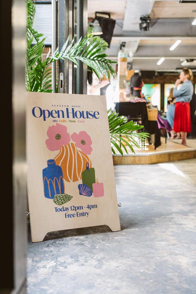 image of Open House sign on display at the event