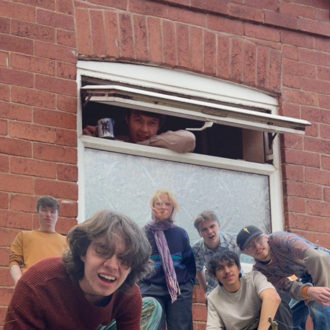 Jazz Musicians outside a house 