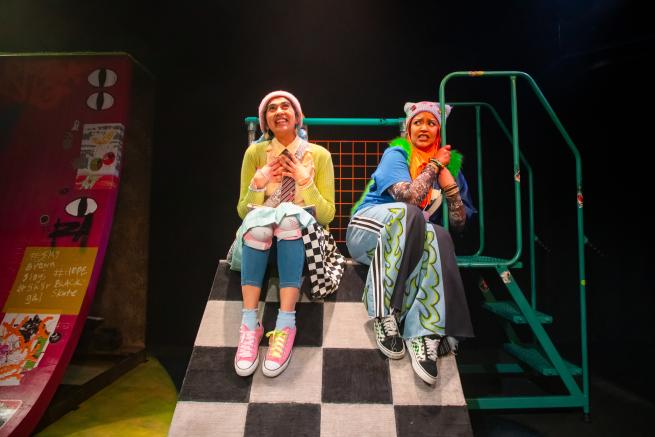 Farah Ashraf (Salima) and Sara Abanur (Fatima) in Sisters 360. Pic by Tasha Best