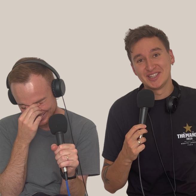 Jacob and Jake hosting a podcast 