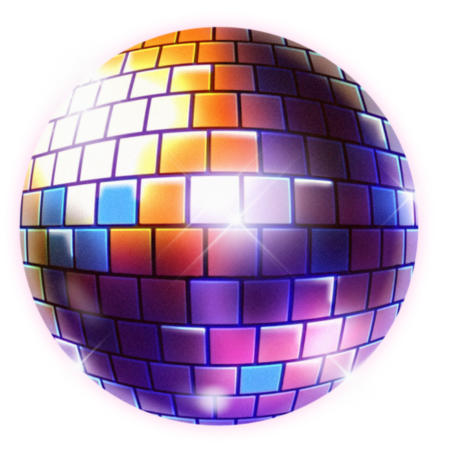 A DISCO BALL IMAGE IN PURPLE