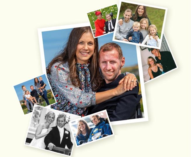 Photographs of Lindsey Burrow and her family.