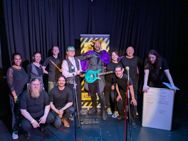 Roll With It group photo of them at the Greater Manchester Improv Festival