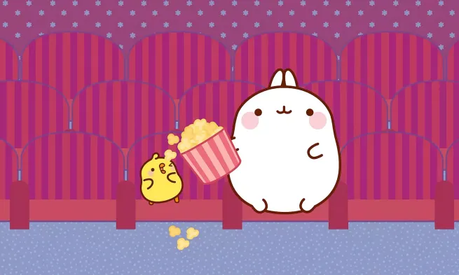 A still from the film "Molang at the Movies"