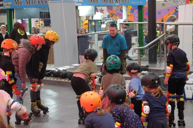 Roller skating at Leeds Kirkgate Market