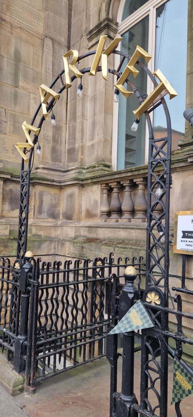 A photograph of the entrance to the Northern Market, Leeds