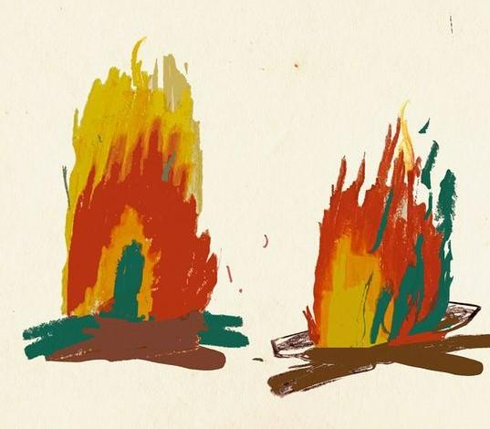 hand drawn campfires