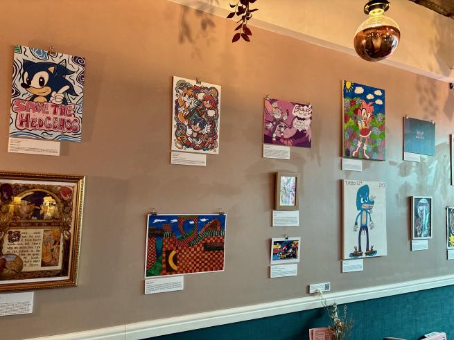 Photo of art on cafe wall